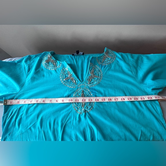 Dalia Turquoise Blue Beach Cover/ Tunic - Picture 6 of 6